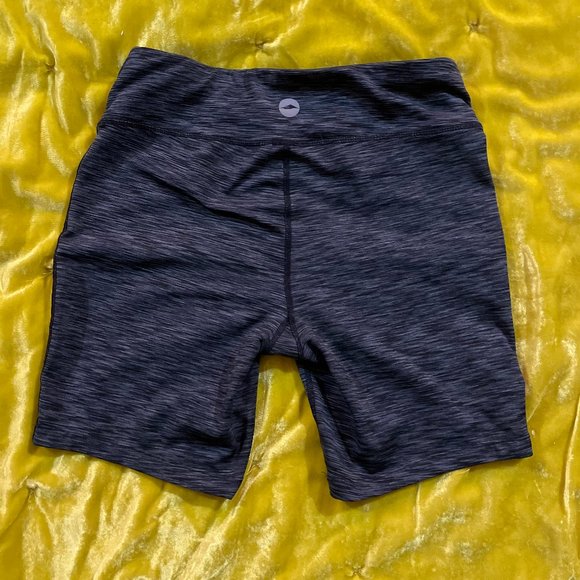 Black and charcoal Biker running spandex Shorts - Picture 2 of 7